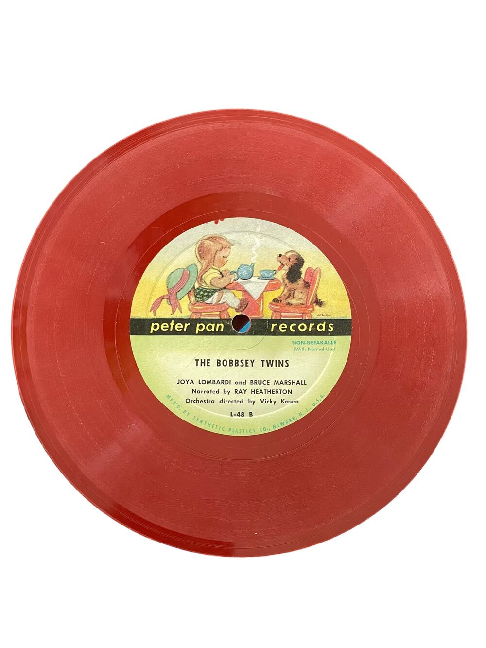 The Bobbsey Twins Vintage 1952 Peter Pan Records Red Child Vinyl LP & Sleeve 7”